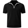Edge Zip Black Knit Polo