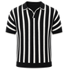 Noir Black Striped Knit Polo